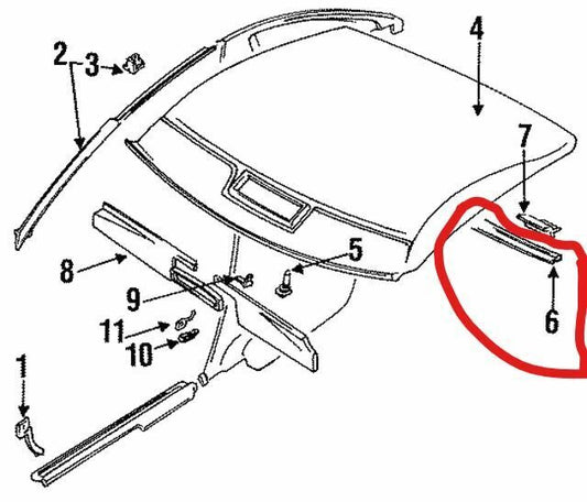 New OEM 1998-1999 Mitsubishi 3000GT Rear Window Molding Beige, Part # MR751589