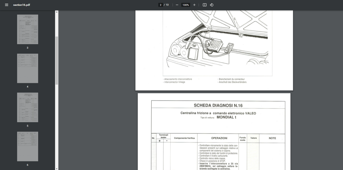 Ferrari Mondial T Technical Diagnostics Sections Manual 95990889