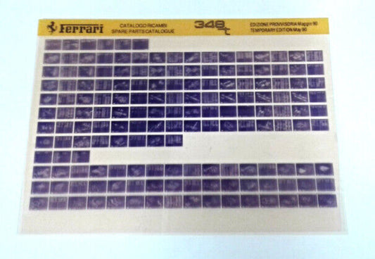 NOS May 1990 Ferrari 348 T Spare Parts Catalogue Microfiche 95990090A