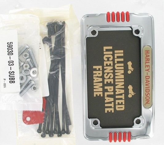 New OEM Genuine Harley-Davidson Led Lighted License Plate Frame, 59030-03