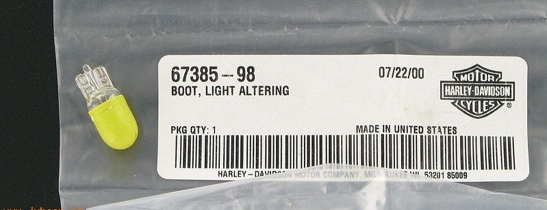 New OEM Genuine Harley-Davidson Bulb With Light Altering Boot, 67385-98