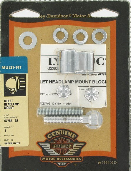 New OEM Genuine Harley-Davidson Billet Headlamp Mounting Kit, 67785-03