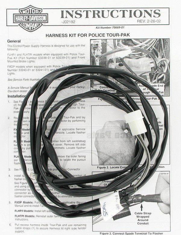 New OEM Genuine Harley-Davidson Wiring Harness Control Power Supply, 70669-01