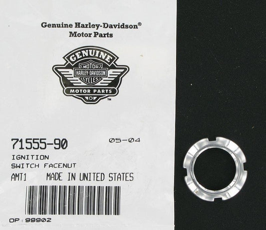 New OEM Genuine Harley-Davidson Face Nut Ignition Switch, 71555-90