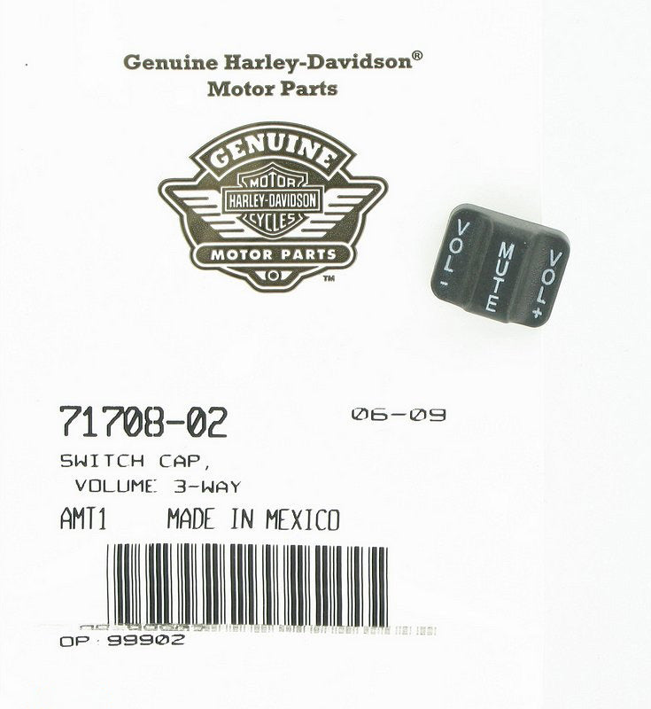 New OEM Genuine Harley-Davidson Switch Cap Volume 3-Way, 71708-02