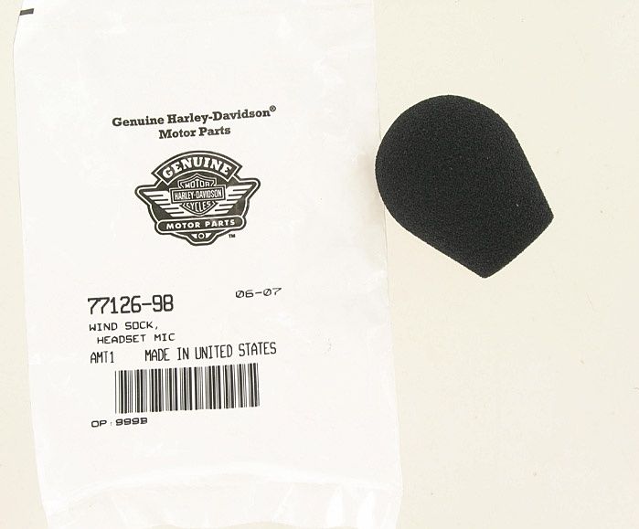 New OEM Genuine Harley-Davidson Windsock For Headset Microphone, 77126-98