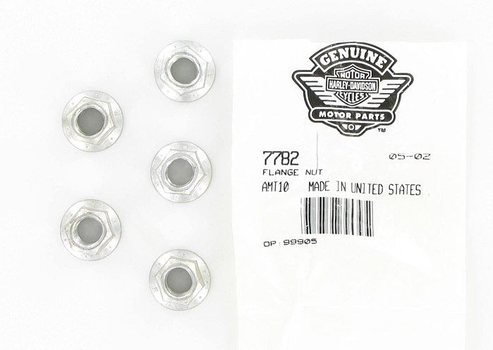 New OEM Genuine Harley-Davidson Locking Flange Nut 3 8"-24 X 3 8" X 9 16" Hex, 7782