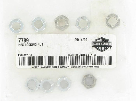 New OEM Genuine Harley-Davidson Locking Jam Nut 3 8"-24 X 9 16" Hex, 7789