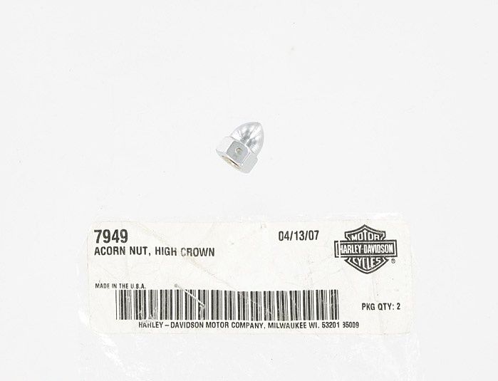 New OEM Genuine Harley-Davidson 2-Pack Acorn Nut High, 7949