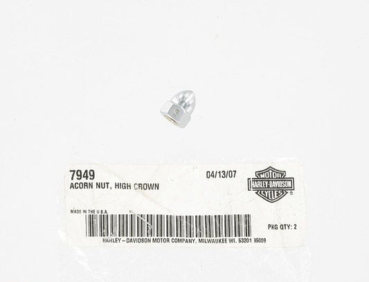 New OEM Genuine Harley-Davidson 2-Pack Acorn Nut High, 7949