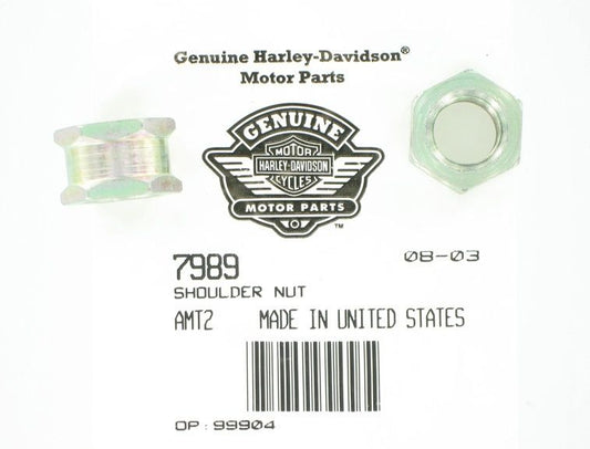 New OEM Genuine Harley-Davidson Shoulder Nut Grooved Axle Nut 1 2"-20, 7989