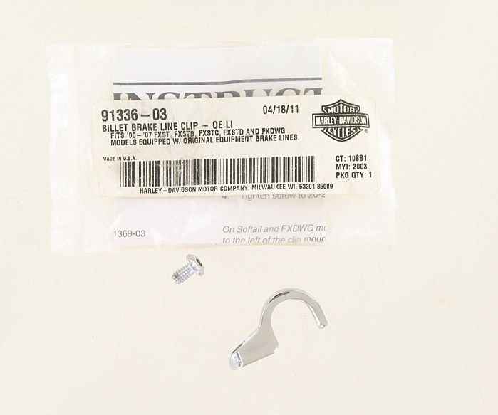 New OEM Genuine Harley-Davidson Billet Brake Line Clip, 91336-03