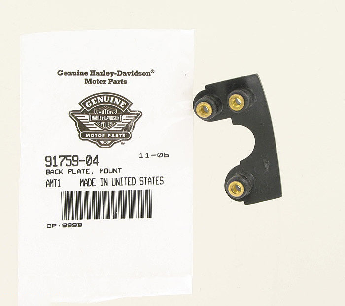 New OEM Genuine Harley-Davidson Back Plate Radar Detector Mount, 91759-04