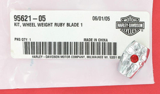 New OEM Genuine Harley-Davidson Decorative Wheel Weight Ruby Blade, 95621-05