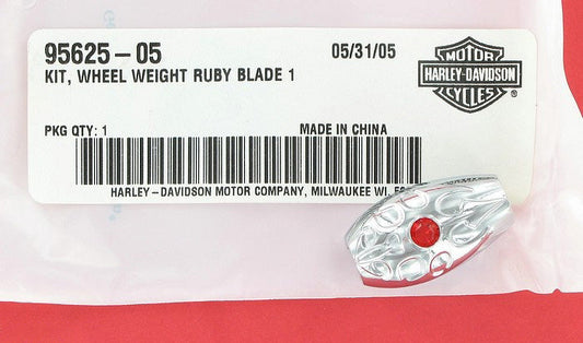 New OEM Genuine Harley-Davidson Decorative Wheel Weight Ruby Blade, 95625-05