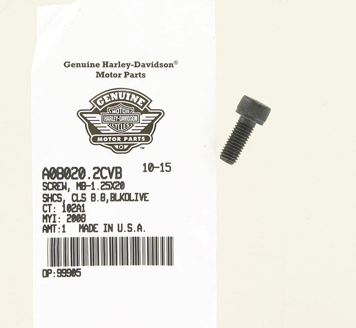 New OEM Genuine Harley-Davidson Screw M8-1.25 X 20 Socket Head Cap Screw, A08020.2CVB