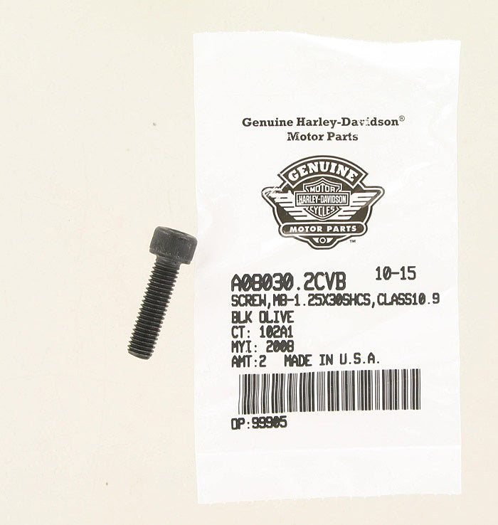 New OEM Genuine Harley-Davidson Screw M8-1.25 X 30 Socket Head Cap Screw, A08030.2CVB