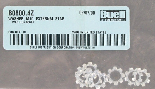 New OEM Genuine Harley-Davidson Washer M8 External Star, B0800.4Z