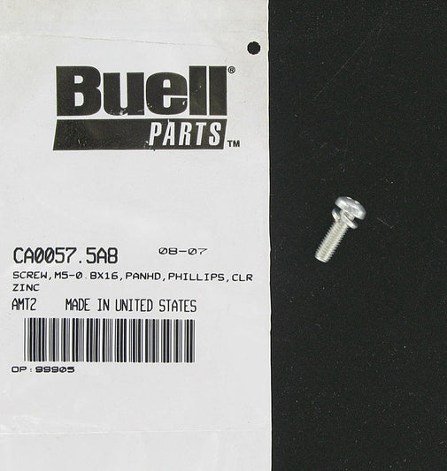 New OEM Genuine Harley-Davidson M5-0.8 X 16 Pan Head Phillips Screw, CA0057.5A8