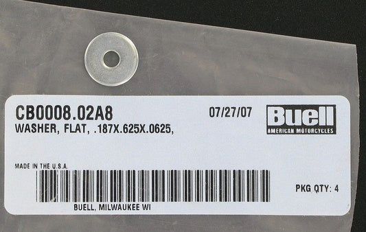New OEM Genuine Harley-Davidson Washer Flat .187 X .625 X .0625, CB0008.02A8
