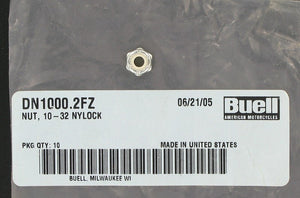 New OEM Genuine Harley-Davidson Nut 10-32 Nyloc, DN1000.2FZ