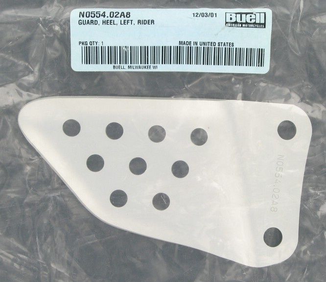 New OEM Genuine Harley-Davidson Rider Heel Guard Left, N0554.02A8